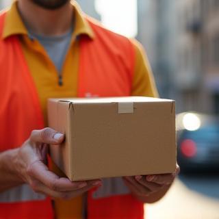 Livreur effectuant une livraison urgente